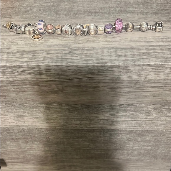 Pandora Silver and Purple Charm Bracelet - Picture 3 of 4